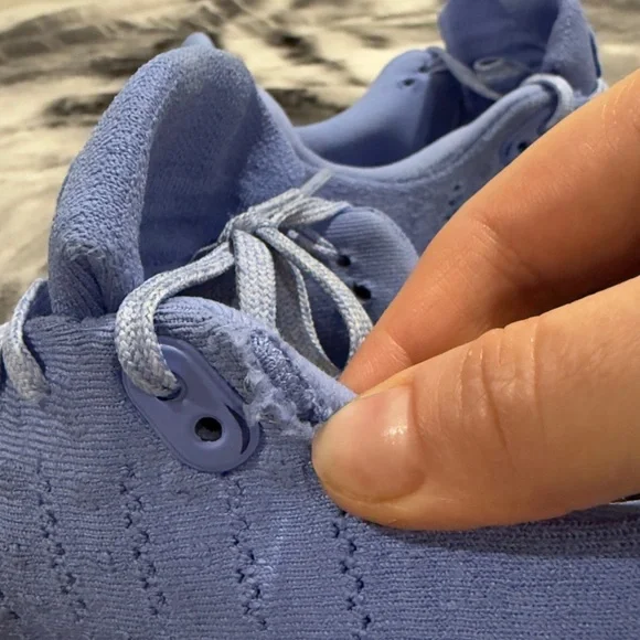 Nike Blue Knit Running Shoes with Orange Swoosh - Picture 8 of 9